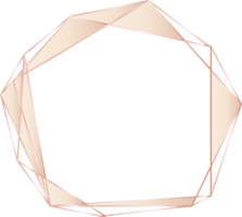 rosa guld geometrisk ram blommig illustration, transparent bakgrund png