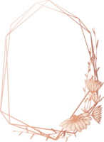 rose or géométrique Cadre floral illustration, transparent Contexte png