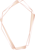 rosa guld geometrisk ram blommig illustration, transparent bakgrund png
