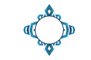 Blau Gradation Ornament Rand mit transparent Hintergrund png