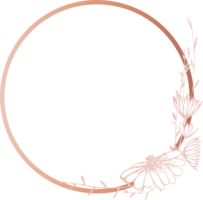 rosa guld cirkel blommig ram illustration, transparent bakgrund png