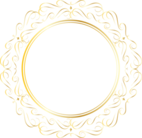 Dividers round gold frames for decoration, Transparent background png