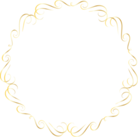 Dividers round gold frames for decoration, Transparent background png