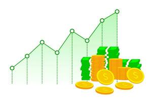 Money graph image illustration. Vector design.