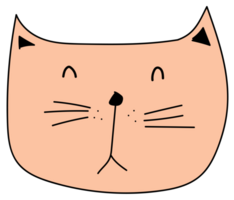 Cute cat cartoon doodle. png