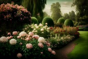 Beautiful flower magic garden. Neural network generated art photo