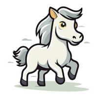 blanco caballo dibujos animados mascota personaje vector ilustración aislado en blanco antecedentes