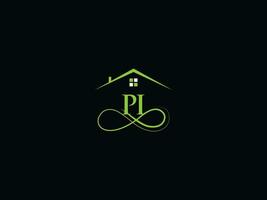 edificio Pi lujo logo, real inmuebles Pi logo icono vector para usted negocio