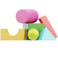 blok kinderen 3d illustratie voor infografisch, web, app, enz png