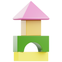 Building Blocks Toy 3D Illustration for Infographic, web, app, etc png