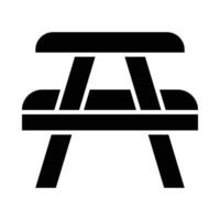 Picnic Table Vector Glyph Icon For Personal And Commercial Use.