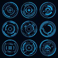 Vector HUD circle frame technology futuristic interface element.