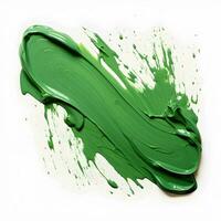 suave cepillo con golpes de petróleo pintar, verde pintar. ai generativo foto