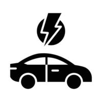 Electric Car Vector Glyph Icon For Personal And Commercial Use.