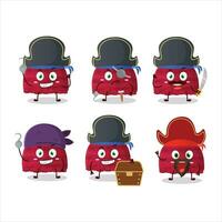 Cartoon character of cherry ice cream scoops with various pirates emoticons vector