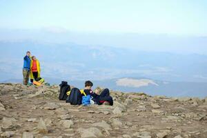 CARPATHIAN MOUNTAINS, UKRAINE - OCTOBER 8, 2022 Mount Hoverla. Carpathians in Ukraine in autumn photo