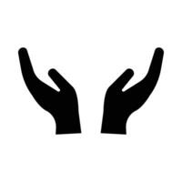 Hand Gesture Vector Glyph Icon For Personal And Commercial Use.