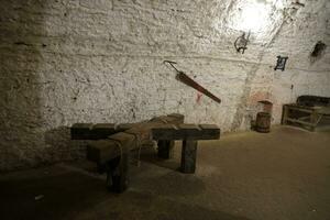 RIVNE, UKRAINE - SEPTEMBER 16, 2023 The museum of tortures on territory of Dubno ancient castle photo