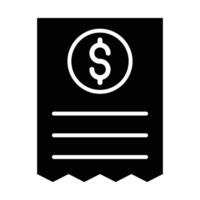 Receipt Vector Glyph Icon For Personal And Commercial Use.