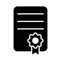 Certificate Vector Glyph Icon For Personal And Commercial Use.