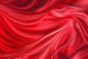 abstract luxury red silk fabric cloth or liquid wave or texture satin background. Neural network AI generated photo