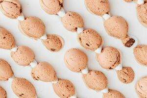 Macro shot photography ice cream background. AI Generative Pro Photo