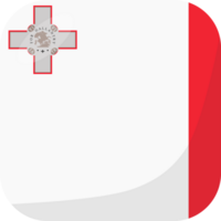 Malta bandeira quadrado 3d desenho animado estilo. png