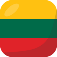 Lithuania flag square 3D cartoon style. png