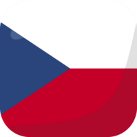 Czech flag square 3D cartoon style. png