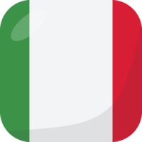 Italy flag square 3D cartoon style. png