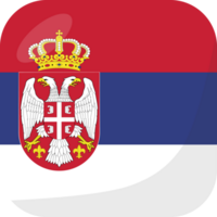 Serbia bandiera piazza 3d cartone animato stile. png