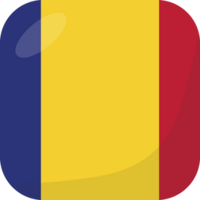 Romania flag square 3D cartoon style. png