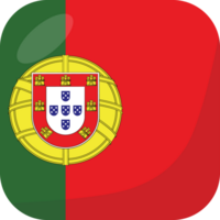 Portugal flag square 3D cartoon style. png