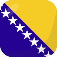 Bosnia and Herzegovina flag square 3D cartoon style. png