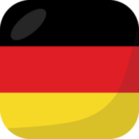 Germany flag square 3D cartoon style. png