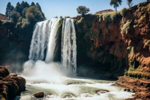 Gran Canaria, Tenerife, view of the famous Iguazu Falls, Ouzoud waterfalls, Grand Atlas in Morocco, AI Generated photo