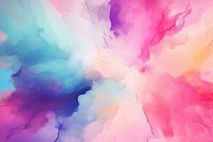 Abstract colorful watercolor for background. Digital art painting. Color texture, pastel paint colorful splashes background pastel color palette, AI Generated photo