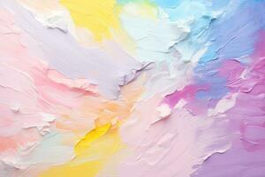 Abstract oil paint background. Colorful brushstrokes of paint, pastel paint colorful splashes background pastel color palette, AI Generated photo