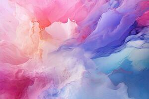 abstract background of acrylic paint in blue, pink and purple colors, pastel paint colorful splashes background pastel color palette, AI Generated photo