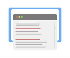 Blank web browser, simple flat style. Isolated on white background vector
