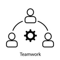 trabajo en equipo, icono vector aislado en blanco antecedentes.