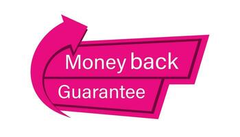 Money back guarantee. Vector illustration with arrow isolated on white background. Cash back concept