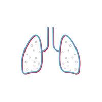 Lung flat line icon. Vector thin pictogram of human internal organ, outline illustration for pulmonary clinic