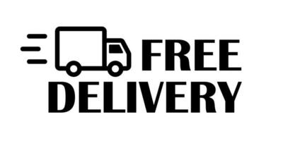 Free shipping delivery service text with badge. Fast time delivery order . Quick shipping delivery icon vector