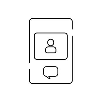 Concept of on-line video chat app, internet talk, call technology. Video player window and messages. Vector illustration