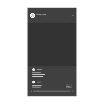 Video player template for mobile version. vector