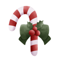 Christmas candy cane and green bow png