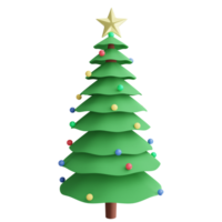 Christmas tree clipart flat design icon isolated on transparent background, 3D render Christmas and New year concept png