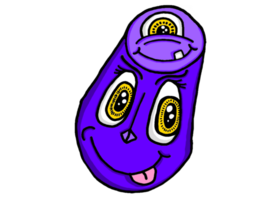 Funny monster with lots of eyes Illustration png