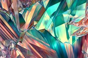 Beautiful abstract background of colored crystals. Neural network AI generated photo